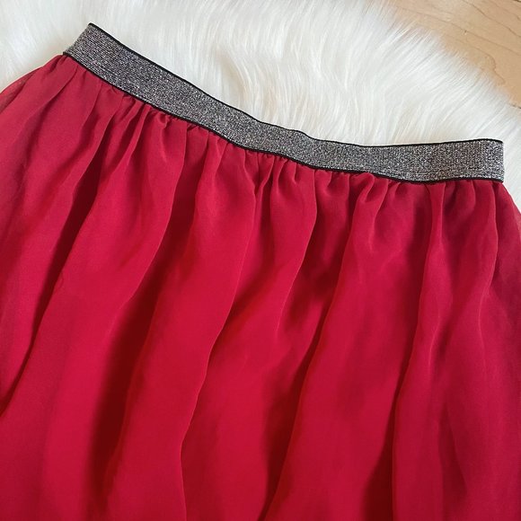 Soprano girls red bubble mini skirt elastic waist - Picture 3 of 5